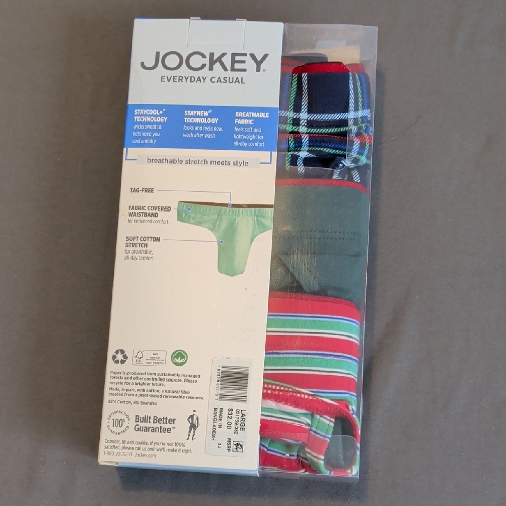 Jockey True Style Thong 3 Pack - Size L ( 36"-38" ) - Picture 2 of 3
